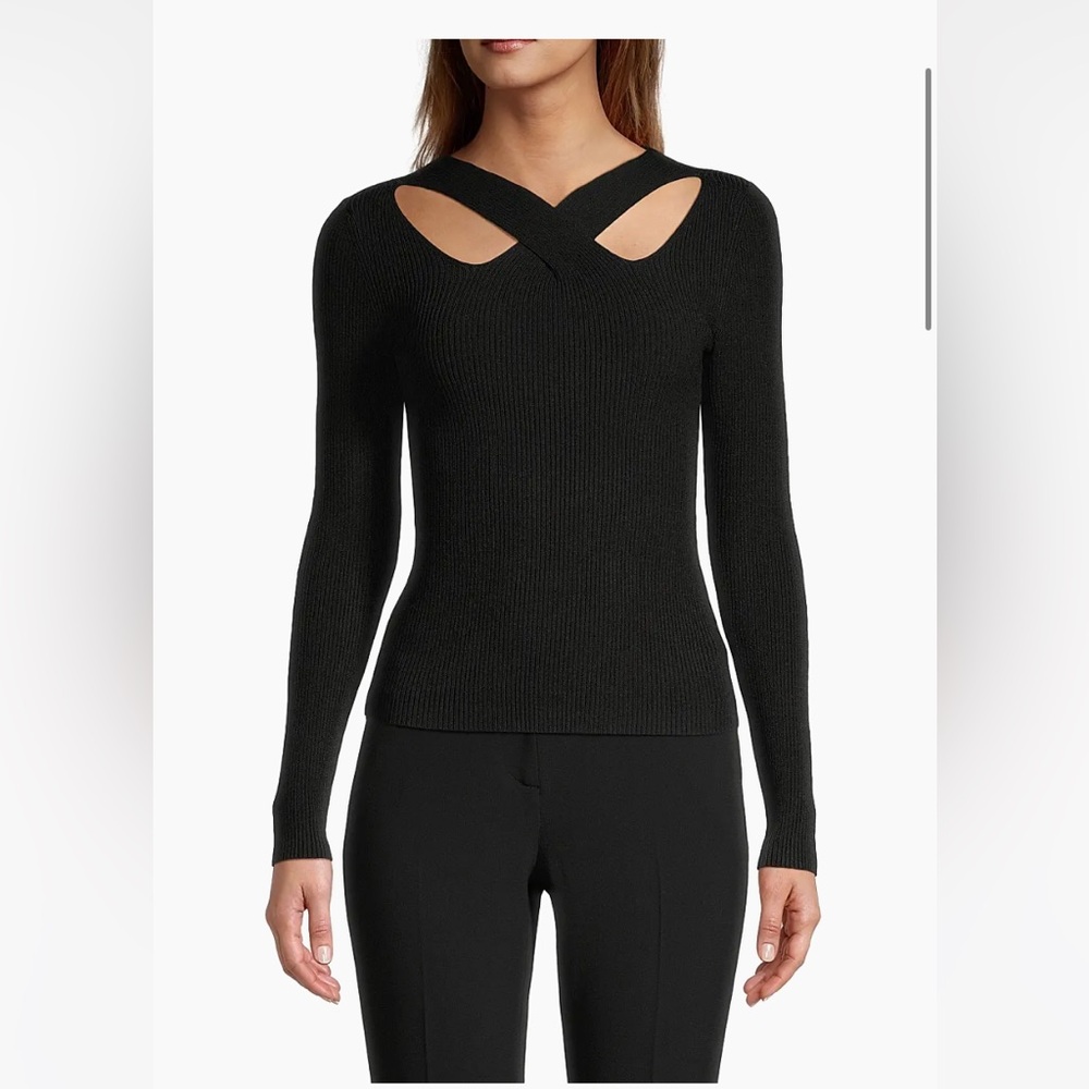 Michael Kors Cut-Out Rib-Knit Sweater